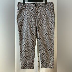 Classic Apparel Khakis & Company Black/White/Red Cotton Stretch Capri‎ Pants 12